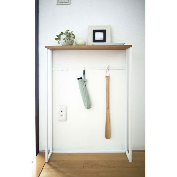 YAMAZAKI - Entrébord metall och trä - L60 cm - Vit-Vit Vit