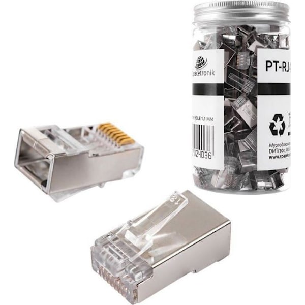 Switch - hub ethernet - injektor Spacetronik - PT-RJ456FT-11 - RJ45 kat6 FTP plug-in 100 stycken