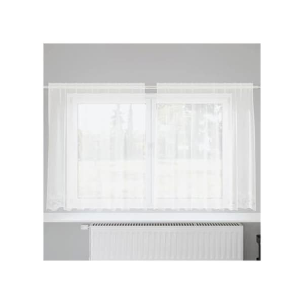 Blommönstrad spetsgardin - vidaXL - 180x200 cm - Vit - Polyester - Ljusfiltrerande - Flexibel installation Vit