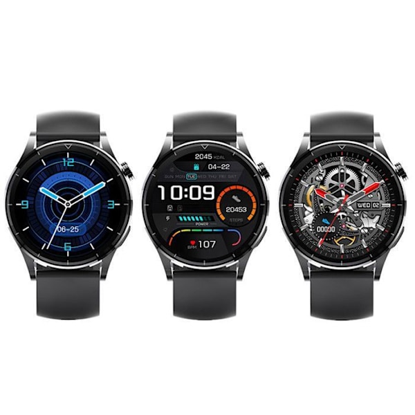 Tracer smartklocka, smartklocka, Bluetooth 5.2, 1,3" pekskärm, 70 sportlägen, SM7 GP+ Line svart