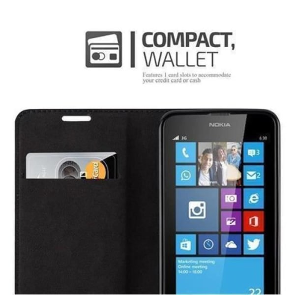 Nokia Lumia 630 - 635 Fodral i KAFFEBRUN från Cadorabo (INVISIBLE MAGNETIC CLOSURE Design) Helt skyddsfodral med