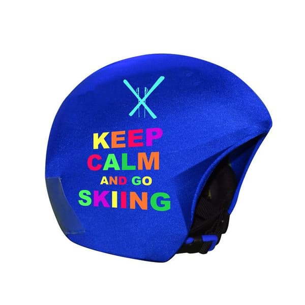 Hjälmöverdrag - COOLCASC - Coolprint Keep Calm - Blå - 83% polyamid/17% elastan - Bakre öppning för glasögon blå