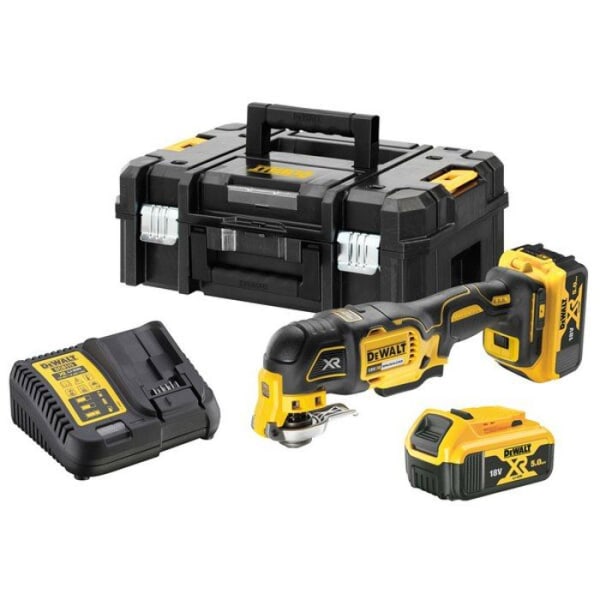 18V XR oscillerande såg + 2 x 5 Ah batterier + Laddare + Box + Tillbehör - DEWALT - DCS356P2-QW