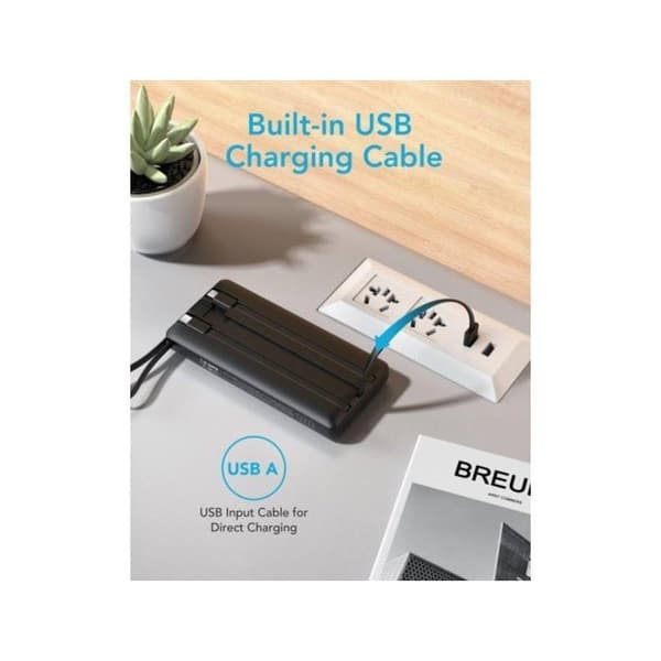 Extern Batteri 10000mAh Apple Lightning, USB-C och Micro USB Veger Svart