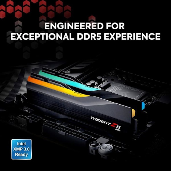 G.Skill Trident Z5 RGB 32 GB (2 x 16 GB) DDR5 7200 MHz CL34 - Svart - Dual Channel Kit 2 DDR5 RAM-minnen PC5-57600 - F5-7200J34