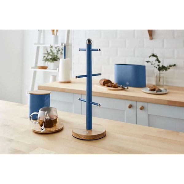 Nordic Tree kaffekoppshållare för 6 koppar kolstål och bambubas SWAN Nordic Blue 44003 Vit, grå, grön, blå