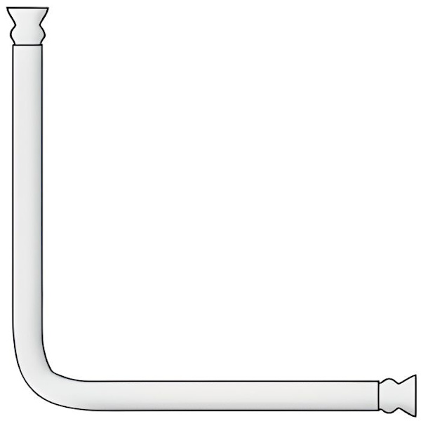 WENKO Universal vinkelduschstång, vinkelduschstång, Ø 2,5 cm, justerbar längd, Vit