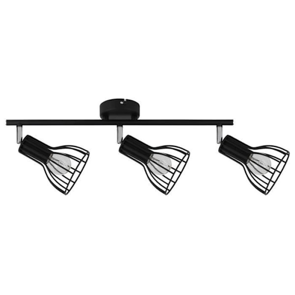 Taklampa i målad metall, 3 glödlampor, svart "wire" design, MEGAN Black