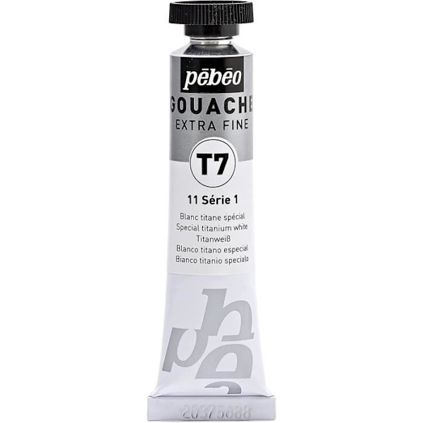 Tube 20ml Gouachefärg T7 extra fin TITANIUM WHITE