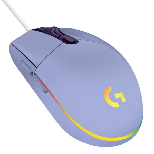 Spelmus - Trådbunden - LOGITECH G - G203 - LIGHTSYNC - RGB - USB - Lilac