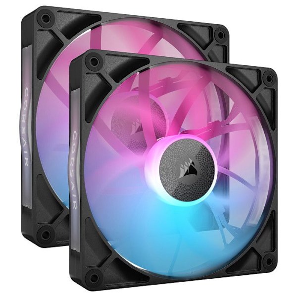Corsair iCUE LINK RX140 RGB Series PWM-fläkt - 2-pack - 140 mm svart