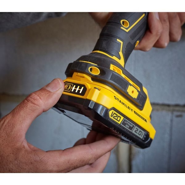 Stanley - V20 Slagborrskruvdragare 80 Nm BORSTLÖS - Litium 18V - 2 4A batterier - SFMCD721M2K-QW Gul