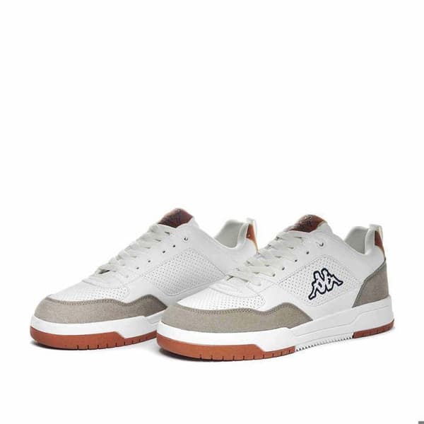 Baskets - Kappa - Manis - Vit - Plat - Lacets vit, brun 43