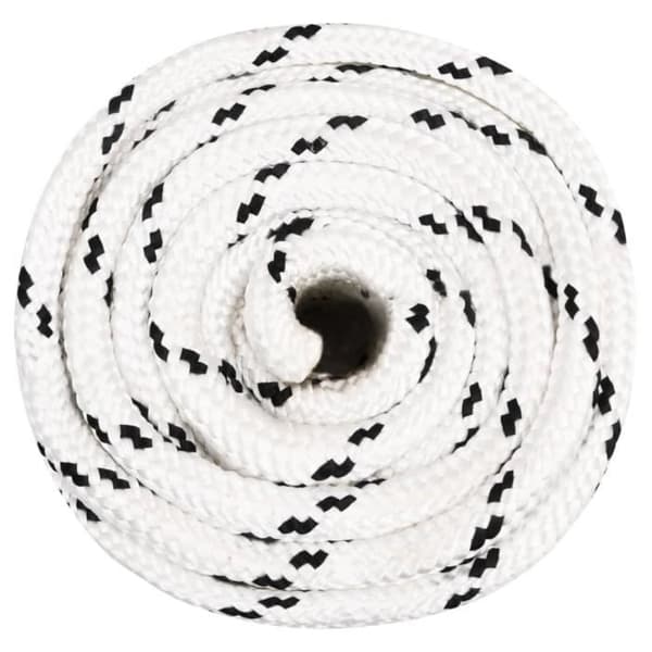 152790 vidaXL Flätad båtline Vit 20 mmx50 m Polyester Vit