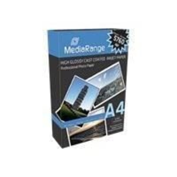 Ultrablankt bestruket fotopapper - MEDIARANGE - A4 - 160 g/m2 - 100 ark
