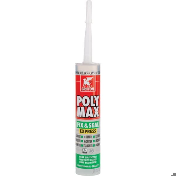 Mastikpolymer - GRIFFON - Poly Max F&S Express Crystal - 300 Gram - Hög elasticitet - Snabb härdning brun