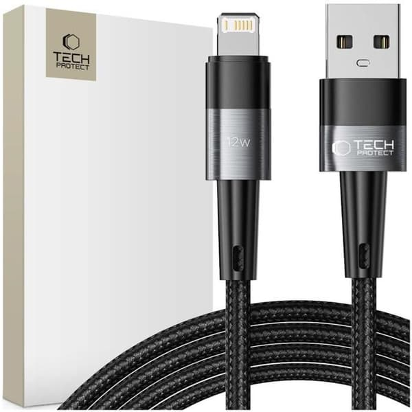 Câble Lightning Tech-Protect Ultraboost 12 W För Iphone 200 Cm Snabb Grå