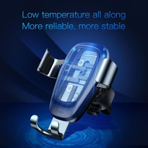 Baseus Induktionsbilhållare [WXYL-B0A] Induktionsklämmahållare för bil 10W 9V/1,7A Ventilationsfäste - Svart