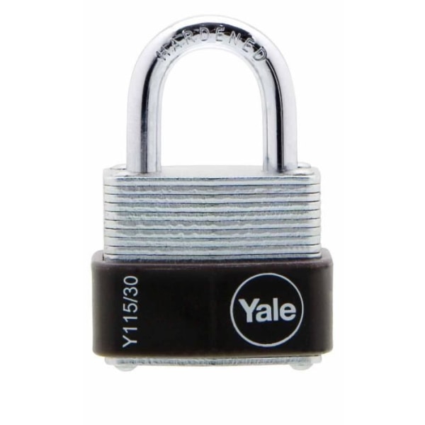 Yale 30 mm utomhushänglås, 3 nycklar, valsat stål, för skåp, garderob, verktygslåda