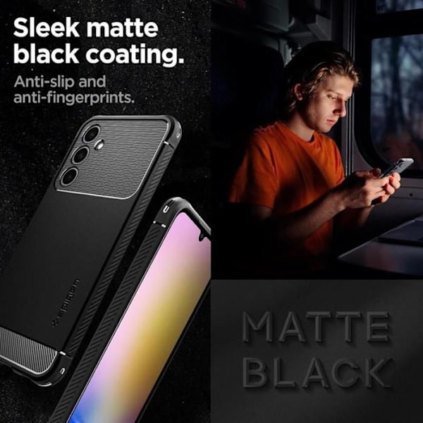Coque Spigen Rugged Armor för Samsung Galaxy A25 5G (Svart) Matte svart