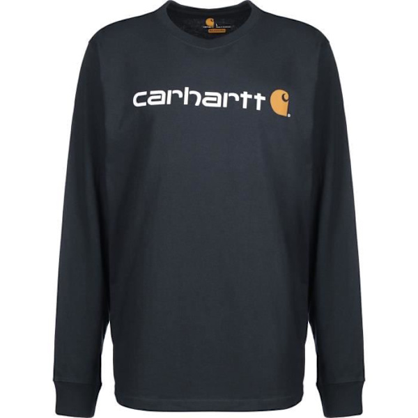 Carhartt Core Logo Långärmad t-shirt KLÄDER - UNDERKLÄDER>TRÖJA - VÄST>SWEATSHIRT Marin jag