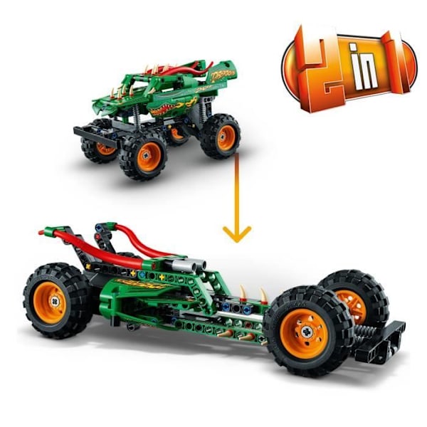 LEGO® Technic 42149 Monster Jam Dragon, 2-i-1, Monster Truck Toy, Racerbil Flerfärgad