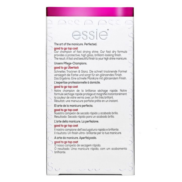 Nagellack - Essie - Top Coat Good To Go - Snabbtorkande - Extrem glans - 13,5 ml Transparent