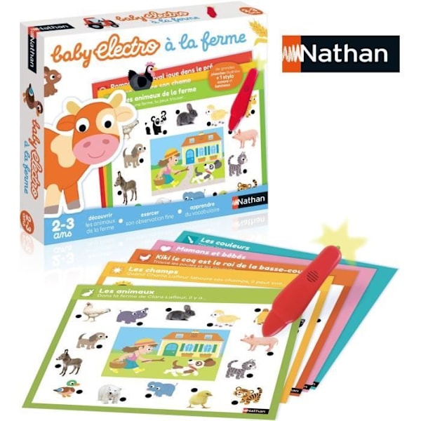 Elektroniskt pedagogiskt spel - NATHAN - Baby Electro Farm Animals - För barn från 2 år och uppåt Flerfärgad