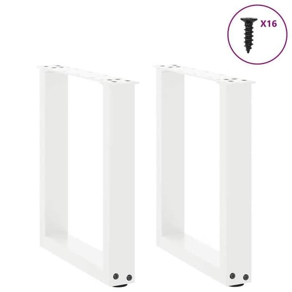 vidaXL U-formade soffbordben 2 stycken Vit 28 x (42-43) cm Stål 4013149