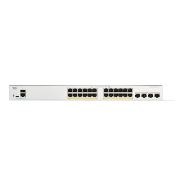 - Cisco - Cisco Catalyst 1300-24P-4X - Switch - C3 - Managed - 24 x 10/100/1000 (PoE+) + 4 x 10 Gigabit SFP+ - Rackmonterbar