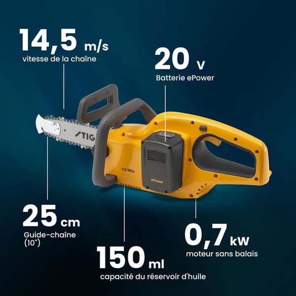 Tronksåg STIGA CS 100e Batterikit - 20V