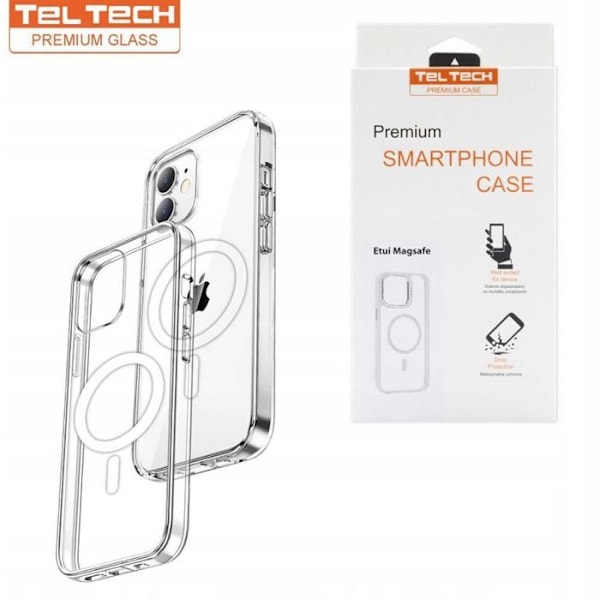 Vega Ātui magnetisk Teltech Magsafe för iPhone 16 Pro Max, genomskinlig överlägsen skal.
