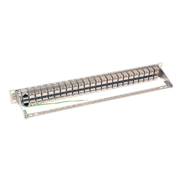 Tripp Lite 48-portars Cat6a patchpanel Rackmonterad skärmad genomföring RJ45 1U - patchpanel - RJ-45 X 48 - 1U - 19 "