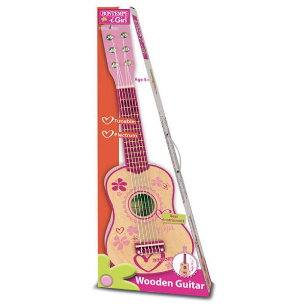 Bontempi 6-strängad trägitarr för barn Rosa 55cm Rosa