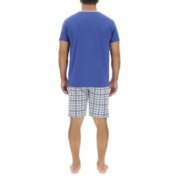 Pierrecardin Kort pyjamas set i bomull för män Blå jag
