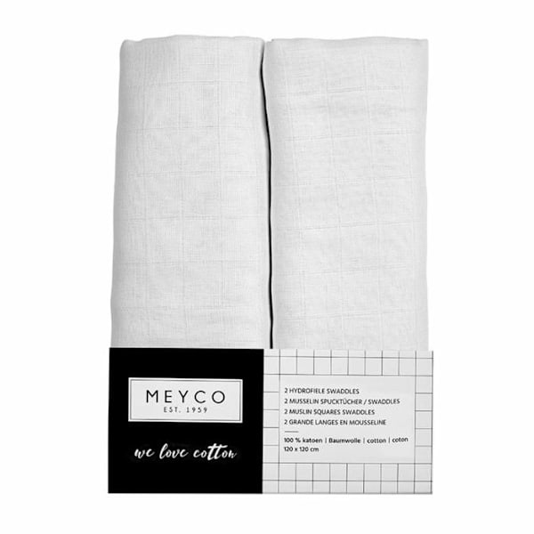 Täckning - Meyco - 451000 - Förpackning med 2 - 100% bomull - Maskintvättbar - Mjukhet Förenad