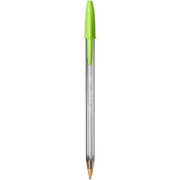 Penna - pennsats - Bic refill - 927885 - Cristal Fun kulspetspennor stor spets (1,6 mm) - Limegrön, kartong med 20 st