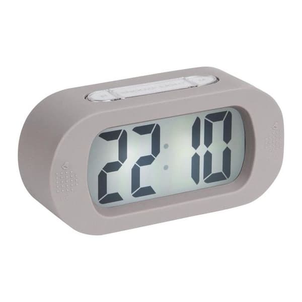 Väckarklocka - Karlsson - KA5753GY - Bakgrundsbelyst LCD - Gummerad ABS - Grå grå