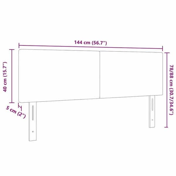 vidaXL Sänggavel Ljusgrå 144 cm Sammetstyg 42007053