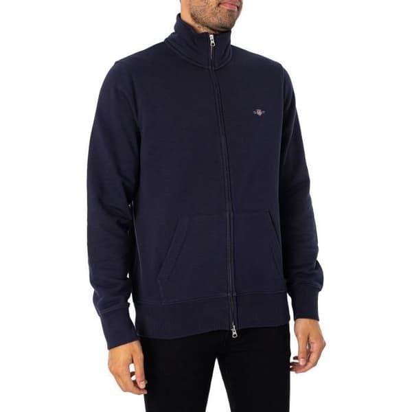 GANT - Zip-sweatshirt Regular Shield - Herr - Blå Blå XXXL