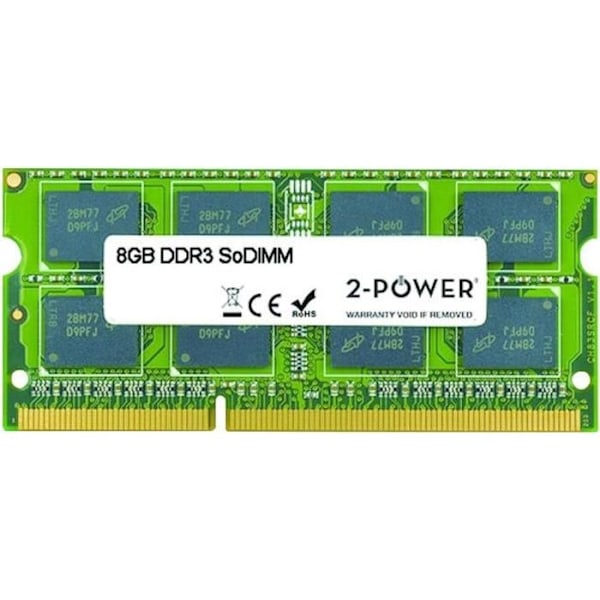 2-Power DDR3 8GB SO DIMM 204 Pins 1600MHz - PC3-12800 CL11 Non-ECC obuffrat minne