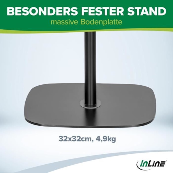 Universell tablet support InLine 55725S med justerbar metallbase som kan justeres i høyden opp til 12,9 for iPad Pro, iPad Air.