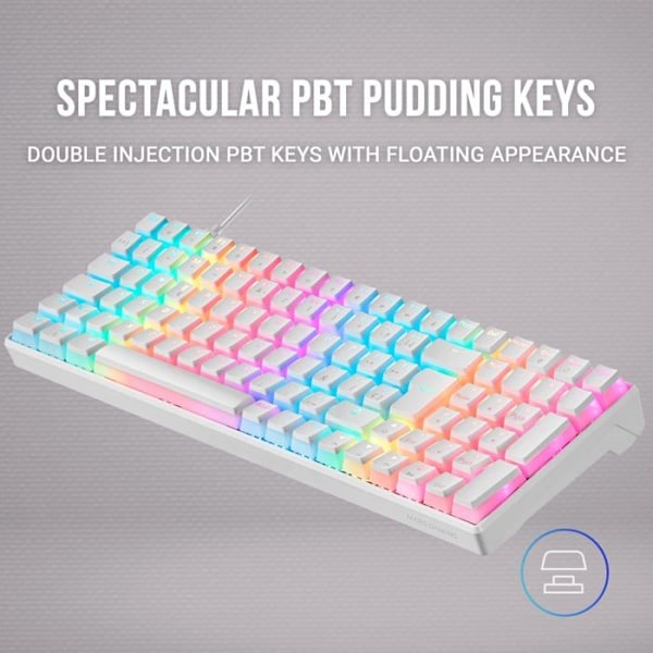 Mekaniskt tangentbord - Mars Gaming - MKULTRA - Kompakt 96% - Outemu SQ Red Switch - RGB Vit