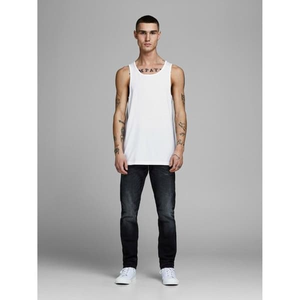 Jack & Jones Men Toppar // jacBasic linne Vit S