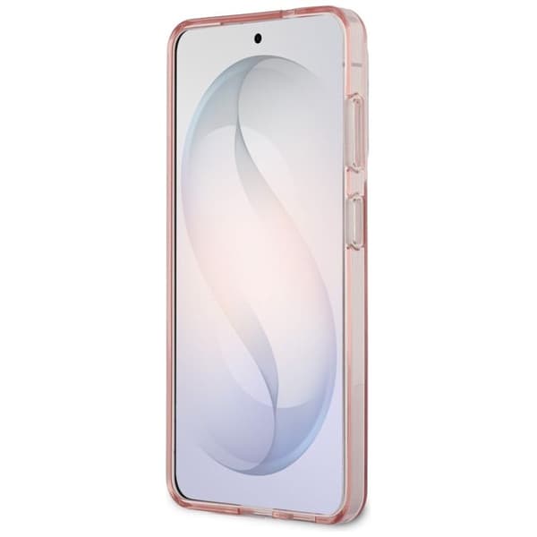 Coque Guess IML Gradient Triangle Logo MagSafe för Samsung Galaxy S26 - Rosa Rosa