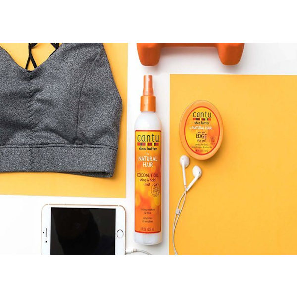 Cantu fixeringsspray - 0064 - Sheasmör för naturligt hår Coconut Oil Shine - Hold Mist 237 ml