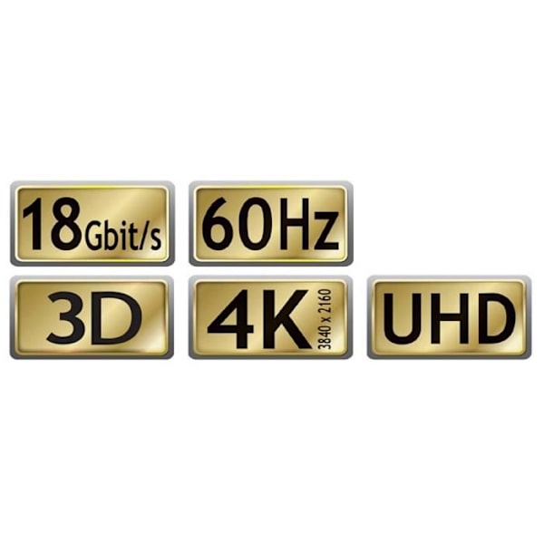 Maxtrack HDMI anslutningskabel - 3,0 m - Guldkontakter - Vit nylonfläta - Ferriter