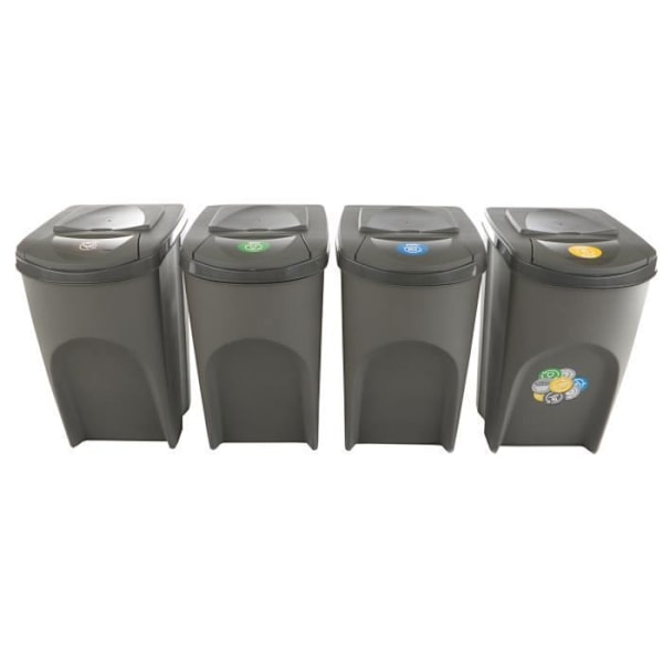 Sortibox 4x35L grå avfallssorteringskärl Grå