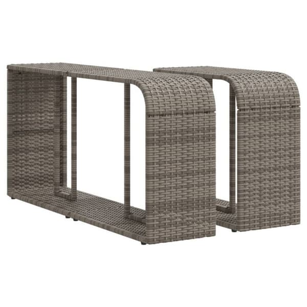 Förvaringshyllor - Flätad plast - Grå - Set om 2 st - 112x27x55 cm grå