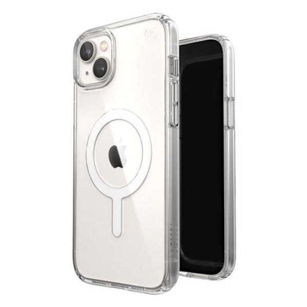 Speck Presidio Perfect-Clear + MagSafe - iPhone 14 Plus-fodral med MICROBAN-beläggning (Klar) -